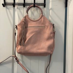 Sole society pink leather crossbody satchel- can also be used as a handbag